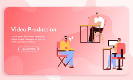 Vector banner of Video Production conceptのイラスト素材