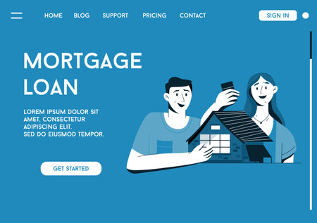 Vector landing page of Mortgage Loan conceptのイラスト素材