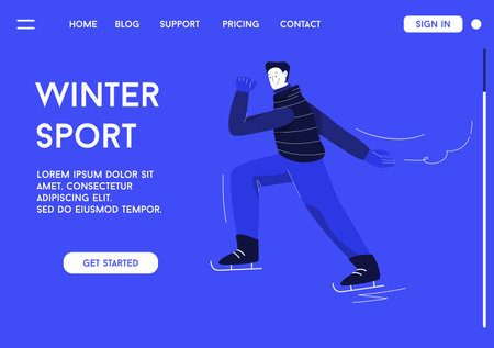 Vector landing page of Winter Sport conceptのイラスト素材