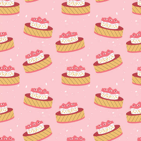 Vector seamless pattern with confectioneryのイラスト素材