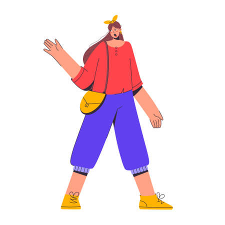 Angry woman shouting, scolding, gesturing handのイラスト素材