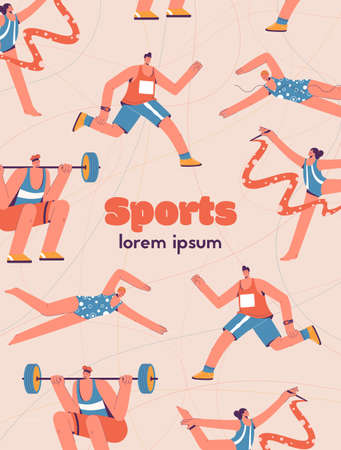 Vector poster of Sports concept. Professional sport, active hobbyのイラスト素材