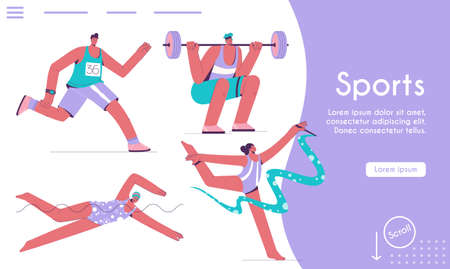Vector landing page of Sports conceptのイラスト素材