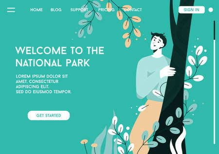 Vector landing page of Welcome to the National Park conceptのイラスト素材