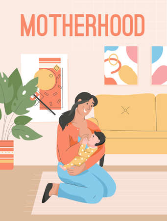Vector poster of Motherhood conceptのイラスト素材