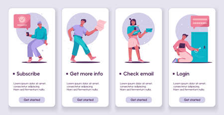 Vector banner illustration of Onboarding conceptのイラスト素材