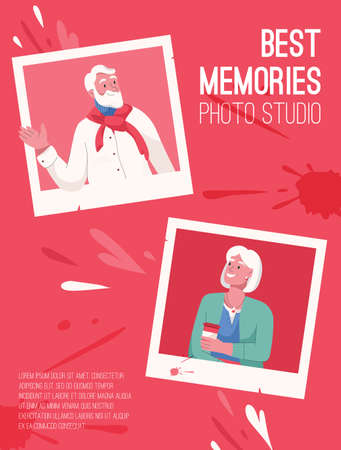 Vector poster of Best Memories for Photo Studio conceptのイラスト素材