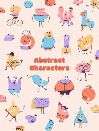 Vector poster of Abstract Characters concept.のイラスト素材