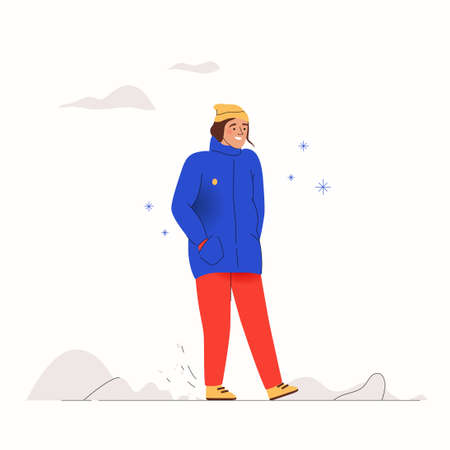 Vector illustration. Climate change concept. Character design, vector flat illustrationのイラスト素材