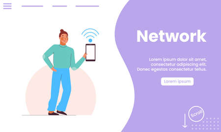 Template designs empty states for mobile app page concept. Network problemsのイラスト素材