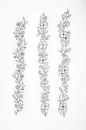 Sketch three garters flower on a white background.の写真素材