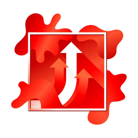 Wealth or success concept - modern abstract liguid frame fnd creative arrow up - isolated vector elementのイラスト素材