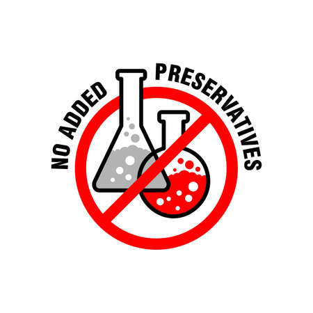 No added preservatives label for healthy products of biologically active additives, food, cosmetics - vector labelのイラスト素材