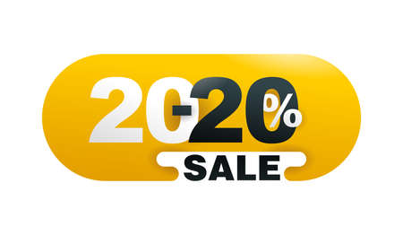 2020 New Year 20 sale - limited time special seasonal offer element for promo banner, flyer or poster - isolated digits and percentage signのイラスト素材