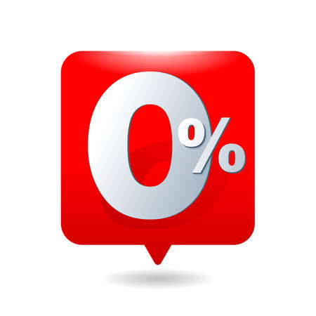 0 percent - zero percent sticker - credit without commission, credit or discount programのイラスト素材