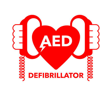 AED icon - Automated external defibrillator - isolated vector medical equipment signのイラスト素材