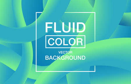 Fluid color background with blue bright plexus tubular elements - modern creative corporate poster or banner templateのイラスト素材
