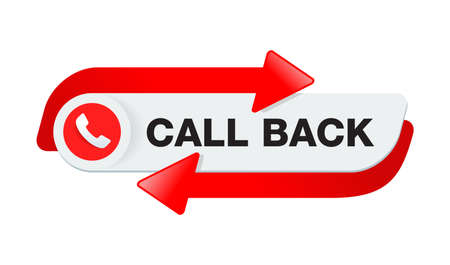 Call back - web site header template for callback service r - conspicuous element with phone headset pictogram and both ways arrowのイラスト素材