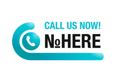 Call us now web button - template for phone number place in website header - creative conspicuous sticker with phone headset pictogramのイラスト素材
