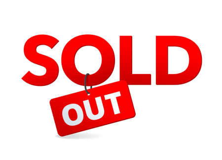 Sold out button or icon - web element with message text - isolated vector templateのイラスト素材