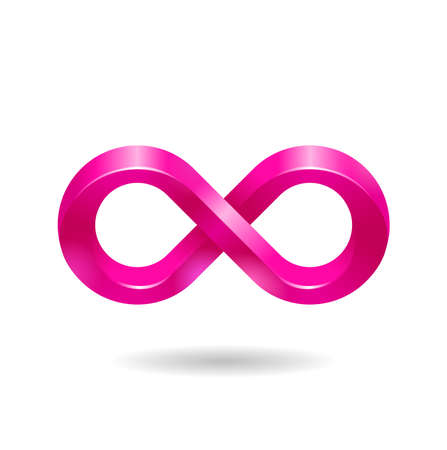 Infinity sign icon in 3D glossy style - vector isolated creative decorated philosophical symbolのイラスト素材