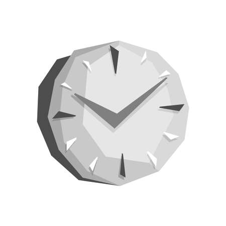 Clock in low poly style - time deadline vector conceptual iconのイラスト素材