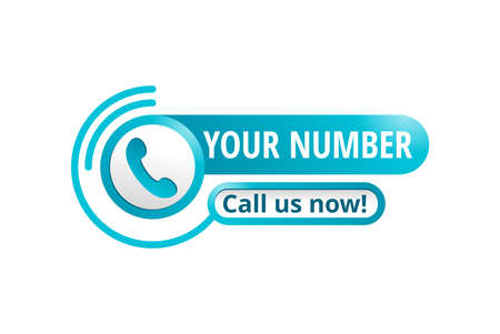 Call us button - template for phone number place in website header - conspicuous sticker with...