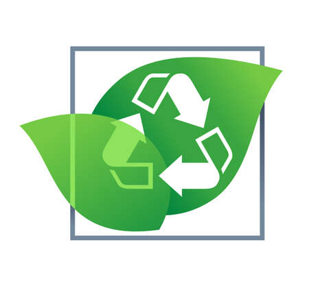Eco recycle renewable icon   environment protection sticker for products packagingのイラスト素材
