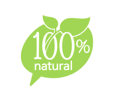100 natural stamp vector isolatedのイラスト素材