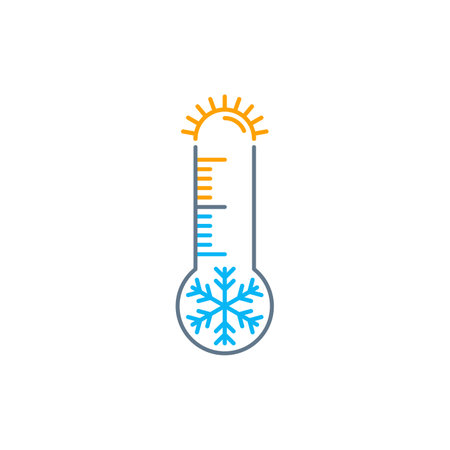 Thermometer scale from hot to cold temperature - weather change concept or climate control indicator...