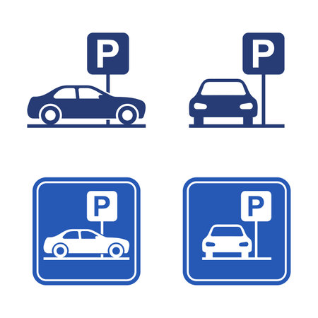 Parking traffic sign Icon vector isolated for graphic and web design. car symbol and P letterのイラスト素材
