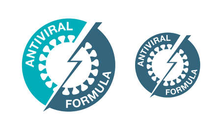 Antiviral antibacterial formula vector icon. stop sign, health protection, hand sanitizer labelのイラスト素材