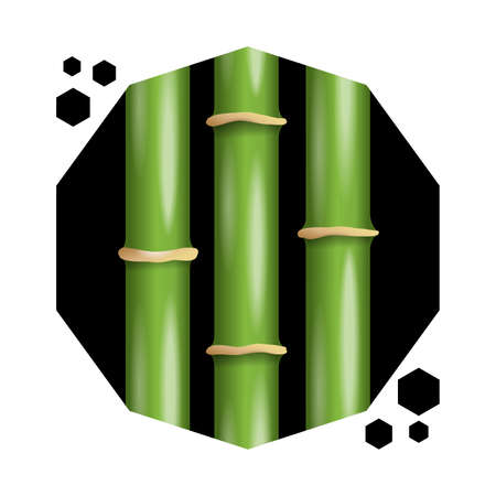 Bamboo charcoal icon. Emblem for cosmetics or cooking fuel - isolated vector pictogramのイラスト素材