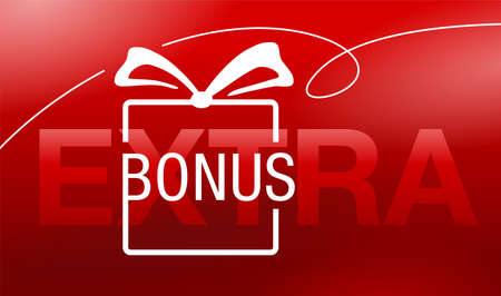Extra bonus banner for Special discount and bonus program - open gift box and confetti. Vector illustrationのイラスト素材