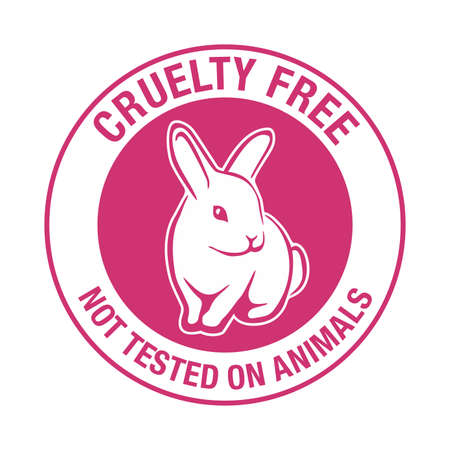 Cruelty free sign - circular emblem for products that not tested on animals - cosmetics packaging marking - wildlife protection .のイラスト素材