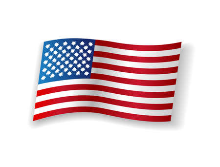 lockdown in United States - American flag with virus silhouettes instead of stars. Vector illustrationのイラスト素材