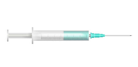 Syringe with vaccine dose inside.のイラスト素材