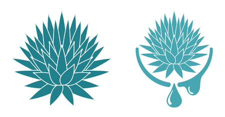Agave Syrup icon - maguey nectar with sweetener properties, for culinary use. Flat vector emblemのイラスト素材