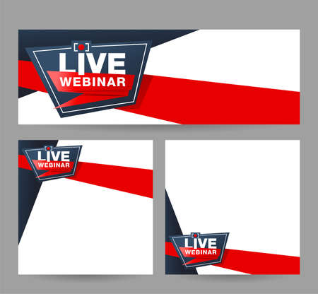 Live Webinar template for flyer, poster or web banner - for promotion of social media channel, blogのイラスト素材