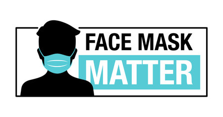 Face Mask Matter - Mask Required creative social motivation stickerのイラスト素材