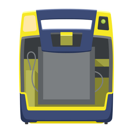 AED flat icon. Automated external defibrillator device - isolated medical equipment. Vector...