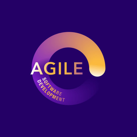 Agile Software Development self-organizing concept. Vector illustrationのイラスト素材