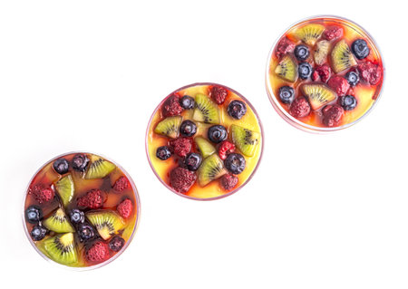 Sweet jelly dessert with berries for healthy breakfast. Vitamin Diet for Adults and Children. High quality photoの写真素材