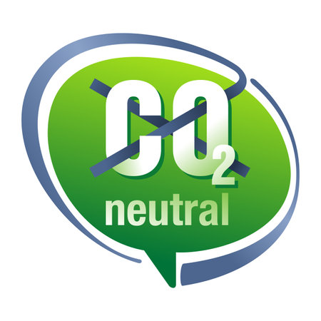 CO2 free - no carbon dioxide emissions bubble - harmful air carbon neutral emblem. Isolated vector eco signのイラスト素材