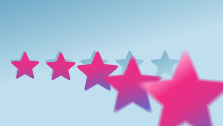 Feedback motivation - five rating stars collecting into positive feedback - best satisfaction level...