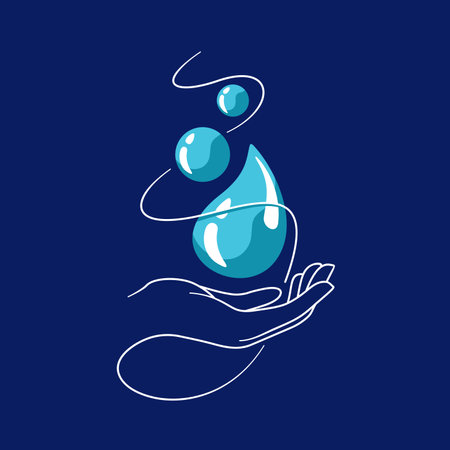 Skin moisturizing hand cream catchy label - anti-age and anti wrickles cosmetics marking - vector skincare iconのイラスト素材