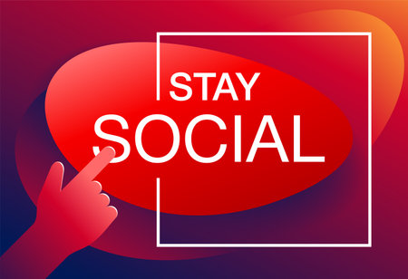 Stay Social - motivating banner for subscribing and following of social medialのイラスト素材