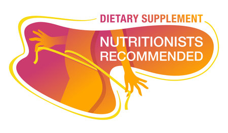 Nutritionists recommended Dietary supplement banner - Weight loss diet food- abstract woman silhouette with measuring tape. Vector illustrationのイラスト素材