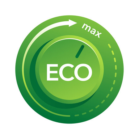 Max Eco Level - 3D emblem for healthy or natural food products, cosmetics, devices, packaging labeling or clear technology. Isolated vector iconのイラスト素材