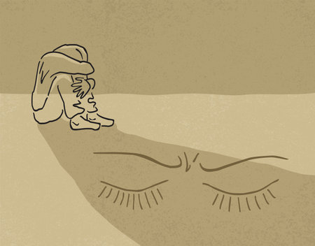 Inferiority complex or other mental disorded of personal feeling in psychologyのイラスト素材